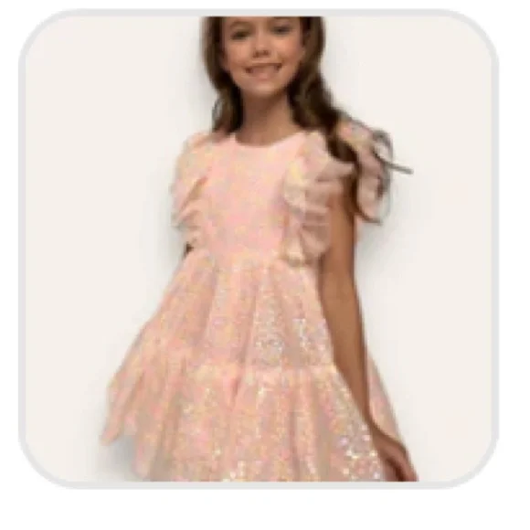 Lola + The Boys Iridescent Pink Sequin Dress - Picture 3 of 3